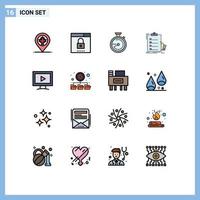 Set of 16 Modern UI Icons Symbols Signs for clipboard expertise security check location Editable Creative Vector Design Elements