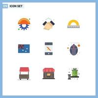 Editable Vector Line Pack of 9 Simple Flat Colors of flag australia wishes aussie ruler Editable Vector Design Elements