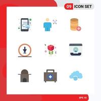 9 Creative Icons Modern Signs and Symbols of pointer down database direction add Editable Vector Design Elements