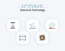 Science And Technology Flat Icon Pack 5 Icon Design. sample flask. erlenmeyer flask. modeling tool. chemical flask. smart lab vector