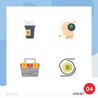 Modern Set of 4 Flat Icons and symbols such as america box states mind material Editable Vector Design Elements