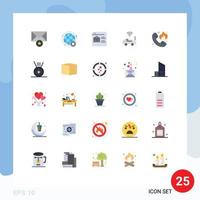 Pack of 25 creative Flat Colors of emergency signal bag wifi atou Editable Vector Design Elements