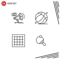 4 Line concept for Websites Mobile and Apps marketing grid promo dad drawing Editable Vector Design Elements