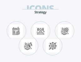 Strategy Line Icon Pack 5 Icon Design. message. email. marketing. affiliate. sharing vector