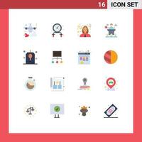 Universal Icon Symbols Group of 16 Modern Flat Colors of seminar convention debt conference teacher Editable Pack of Creative Vector Design Elements