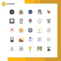 Modern Set of 25 Flat Colors Pictograph of cup phone global notepad mobile Editable Vector Design Elements