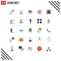 Universal Icon Symbols Group of 25 Modern Flat Colors of party mix cloud organization business Editable Vector Design Elements