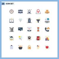 Set of 25 Modern UI Icons Symbols Signs for play cubes muslim pin location Editable Vector Design Elements