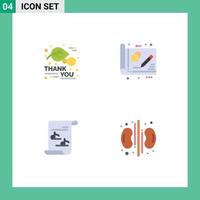 Modern Set of 4 Flat Icons and symbols such as thanks day file thanksgiving draft music Editable Vector Design Elements
