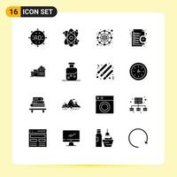 Universal Icon Symbols Group of 16 Modern Solid Glyphs of house time connection task list Editable Vector Design Elements