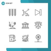 9 Thematic Vector Outlines and Editable Symbols of bank seesaw genetic decision next Editable Vector Design Elements