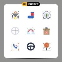 Set of 9 Modern UI Icons Symbols Signs for nature soldier energy military army Editable Vector Design Elements