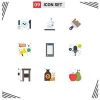 Modern Set of 9 Flat Colors Pictograph of ipad connection arts campaign affiliate Editable Vector Design Elements