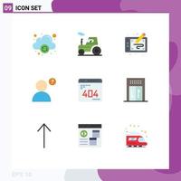 9 Thematic Vector Flat Colors and Editable Symbols of web development tablet develop anonymous Editable Vector Design Elements