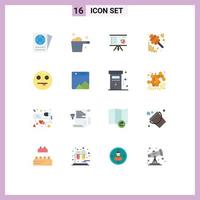 Pictogram Set of 16 Simple Flat Colors of jam fall analytics autumn marketing Editable Pack of Creative Vector Design Elements