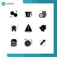 9 Thematic Vector Solid Glyphs and Editable Symbols of logistic danger ireland alert champion Editable Vector Design Elements