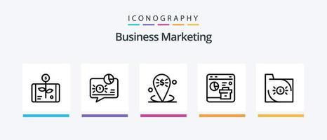 Business Marketing Line 5 Icon Pack Including location. data. document. growth. business. Creative Icons Design vector