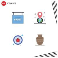 Modern Set of 4 Flat Icons and symbols such as info fixing sports location virus Editable Vector Design Elements