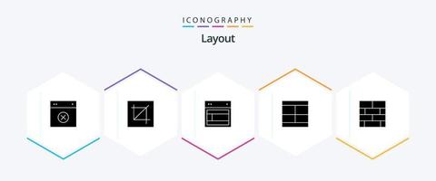 Layout 25 Glyph icon pack including draw. create. layout. website. site vector