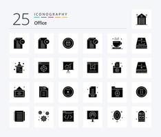 Office 25 Solid Glyph icon pack including notice. approved. office. approve. secretary vector