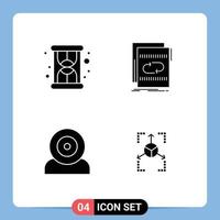 Modern Set of 4 Solid Glyphs and symbols such as hourglass devices audio mix hardware Editable Vector Design Elements