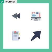 4 Creative Icons Modern Signs and Symbols of arrow education rewind management arrow Editable Vector Design Elements