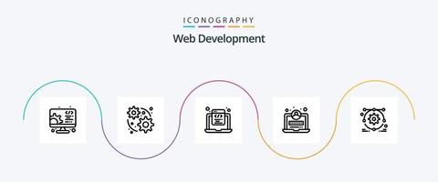 web desarrollo línea 5 5 icono paquete incluso ajuste. desarrollo. html acceso. desarrollo vector