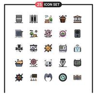 Universal Icon Symbols Group of 25 Modern Filled line Flat Colors of murder halloween garden decapitate cup Editable Vector Design Elements