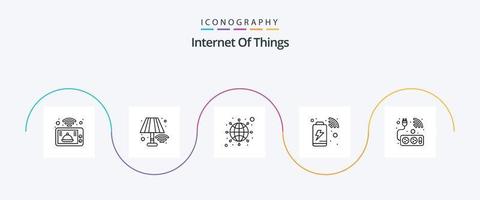 Internet Of Things Line 5 Icon Pack Including smart. internet. internet. connection. charge vector