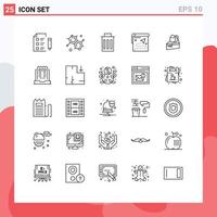 Universal Icon Symbols Group of 25 Modern Lines of cake destination delete target map Editable Vector Design Elements