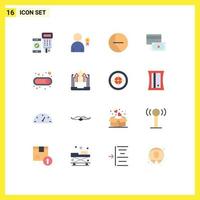 Pictogram Set of 16 Simple Flat Colors of toggle on chart money credit Editable Pack of Creative Vector Design Elements