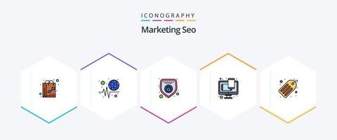 Marketing Seo 25 FilledLine icon pack including seo. web design. trends. web. design vector