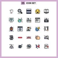 Set of 25 Modern UI Icons Symbols Signs for optimization engine wireframe connections monster Editable Vector Design Elements