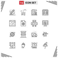 16 Creative Icons Modern Signs and Symbols of interface design spring calendar city Editable Vector Design Elements