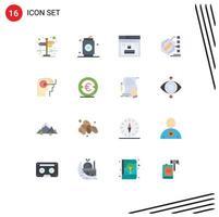 16 Universal Flat Color Signs Symbols of life examination internet biochemical password Editable Pack of Creative Vector Design Elements
