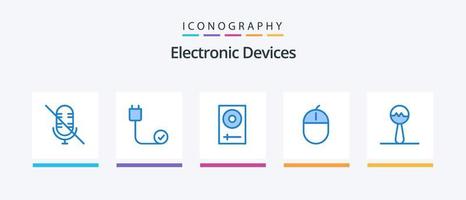 Devices Blue 5 Icon Pack Including mouse. gadget. console. devices. mixer. Creative Icons Design vector