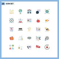 25 Creative Icons Modern Signs and Symbols of globe earth deck browser chatting Editable Vector Design Elements