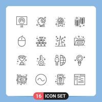 Outline Pack of 16 Universal Symbols of computers india star holi ribbon Editable Vector Design Elements