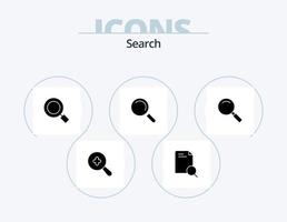 Search Glyph Icon Pack 5 Icon Design. search. look. magnifier. glass. search vector