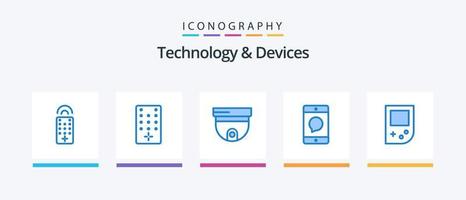 Devices Blue 5 Icon Pack Including . communication. gameboy. console. Creative Icons Design vector