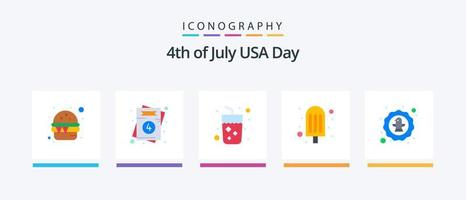 Usa Flat 5 Icon Pack Including celebration. american. alcohol. ice cream. cream. Creative Icons Design vector