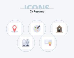 Cv Resume Flat Icon Pack 5 Icon Design. . science. education. school. education vector