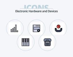 Devices Line Filled Icon Pack 5 Icon Design. . sim. security. mobile. signal vector