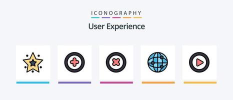 User Experience Line Filled 5 Icon Pack Including . person . script. disc . plus. Creative Icons Design vector