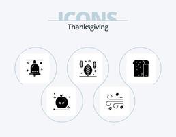 acción de gracias glifo icono paquete 5 5 icono diseño. alimento. un pan. celebracion. acción de gracias. otoño vector