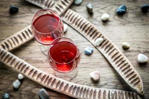 Glasses of rose wine photo