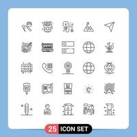 25 Thematic Vector Lines and Editable Symbols of peak mission business goal achievement Editable Vector Design Elements