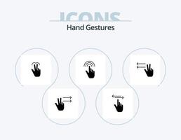 Hand Gestures Glyph Icon Pack 5 Icon Design. tap. hand. gestures. gestures. tab vector