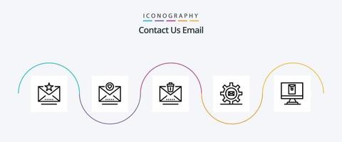 Email Line 5 Icon Pack Including envelope. message. email. mail. gear vector