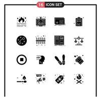 16 Creative Icons Modern Signs and Symbols of mark check monitor software processing Editable Vector Design Elements